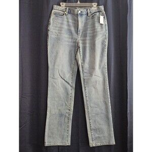 Lands End Women's Size 12 Classic High Rise Boot Leg Light Wash Denim Jeans New